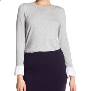 NWOT Vince Camuto Ruffle Cuffs Chic Comfy Top, M